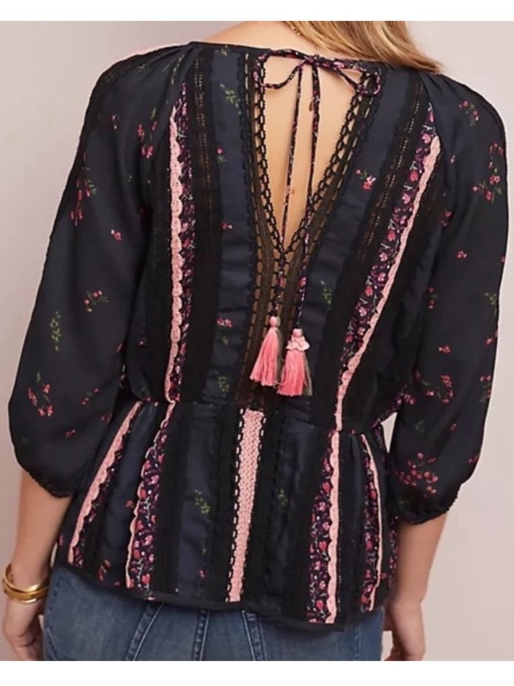 Anthropologie Seen Worn Kept Annemette Peplum Floral Blouse - Picture 2 of 16